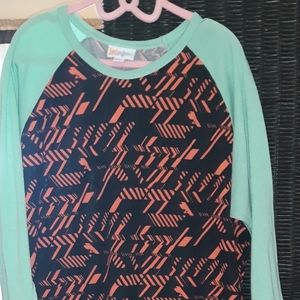 LuLaRoe Long - Black & Orange Mysterious Pattern
